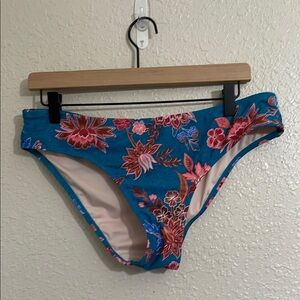 Cupshe teal floral print bikini bottom